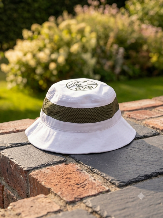 B29 Outdoor Hatt – Hvit/Grønn | Str. M/L